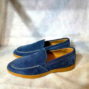 Mocassins en Daim Bleu Marine pour Homme