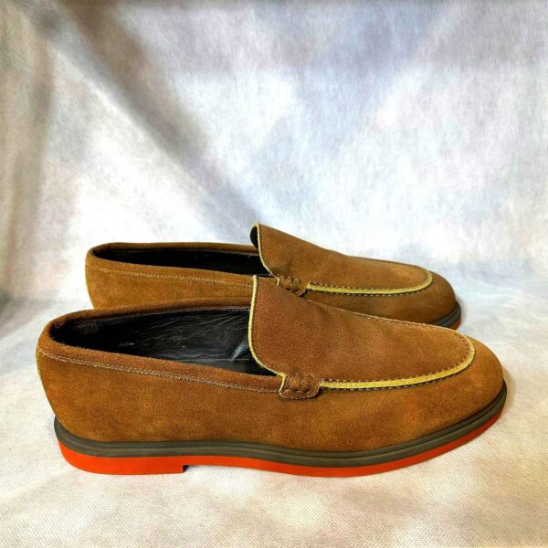 Mocassins en Daim Marron avec Semelle Contrastée