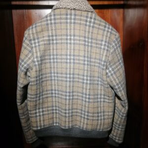 Veste en Laine à Carreaux avec Col Sherpa