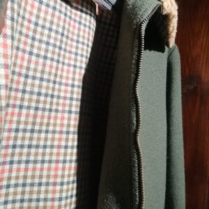 Blouson Vert avec Col en Mouto