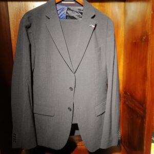 Costume Gris à Carreaux