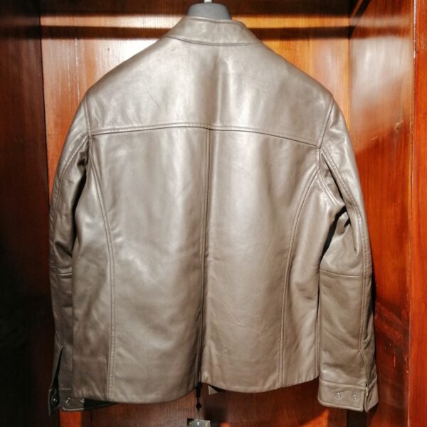 Veste en Cuir Gris pour Homme - Élégance Contemporaine - Image 2