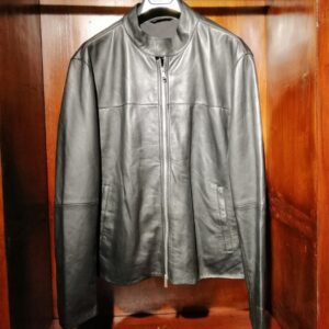 Veste en Cuir Noir pour Homme – Style Intemporel et Sophistiqué