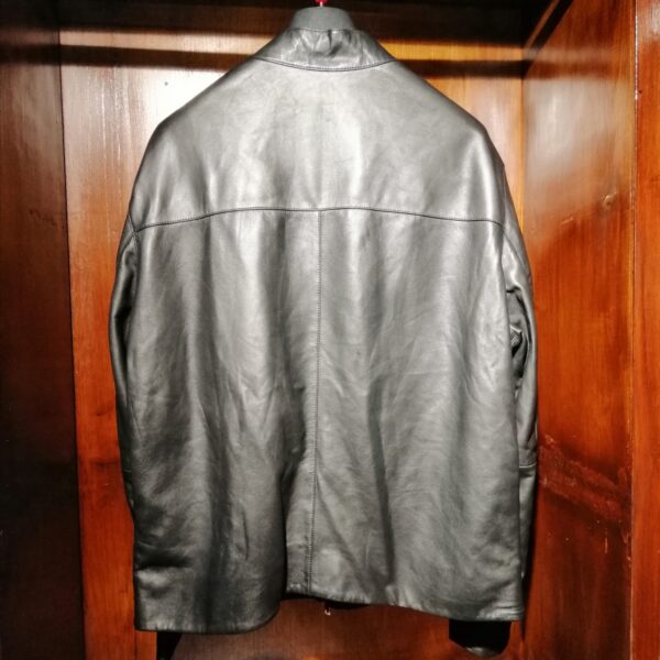 Veste en Cuir Noir pour Homme - Style Intemporel et Sophistiqué - Image 2