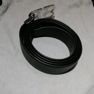 Ceinture en Cuir Noir avec Boucle « BB » en Métal