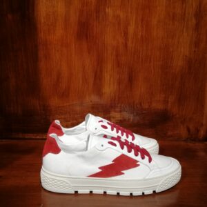 Baskets Blanches avec Détails Rouges – Édition Éclair