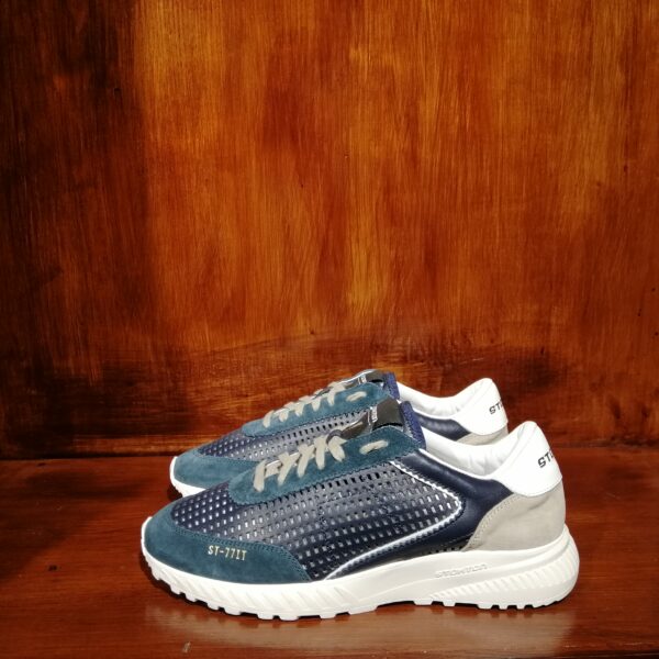 Baskets en Cuir Bleu et Suède – Modèle ST-71TT - Image 2