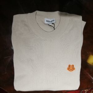Pull Blanc avec broderie tigre