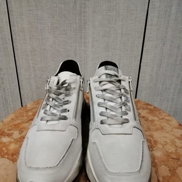 Baskets en Cuir Blanc avec Fermeture Éclair - Image 2