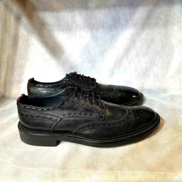 Richelieu Noir en Cuir à Brogues