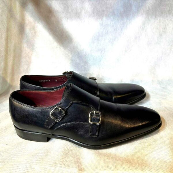 Chaussures Noires en Cuir avec Double Boucle - Image 2