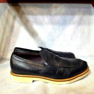 Mocassins en Cuir Noir avec Semelle Contrastante